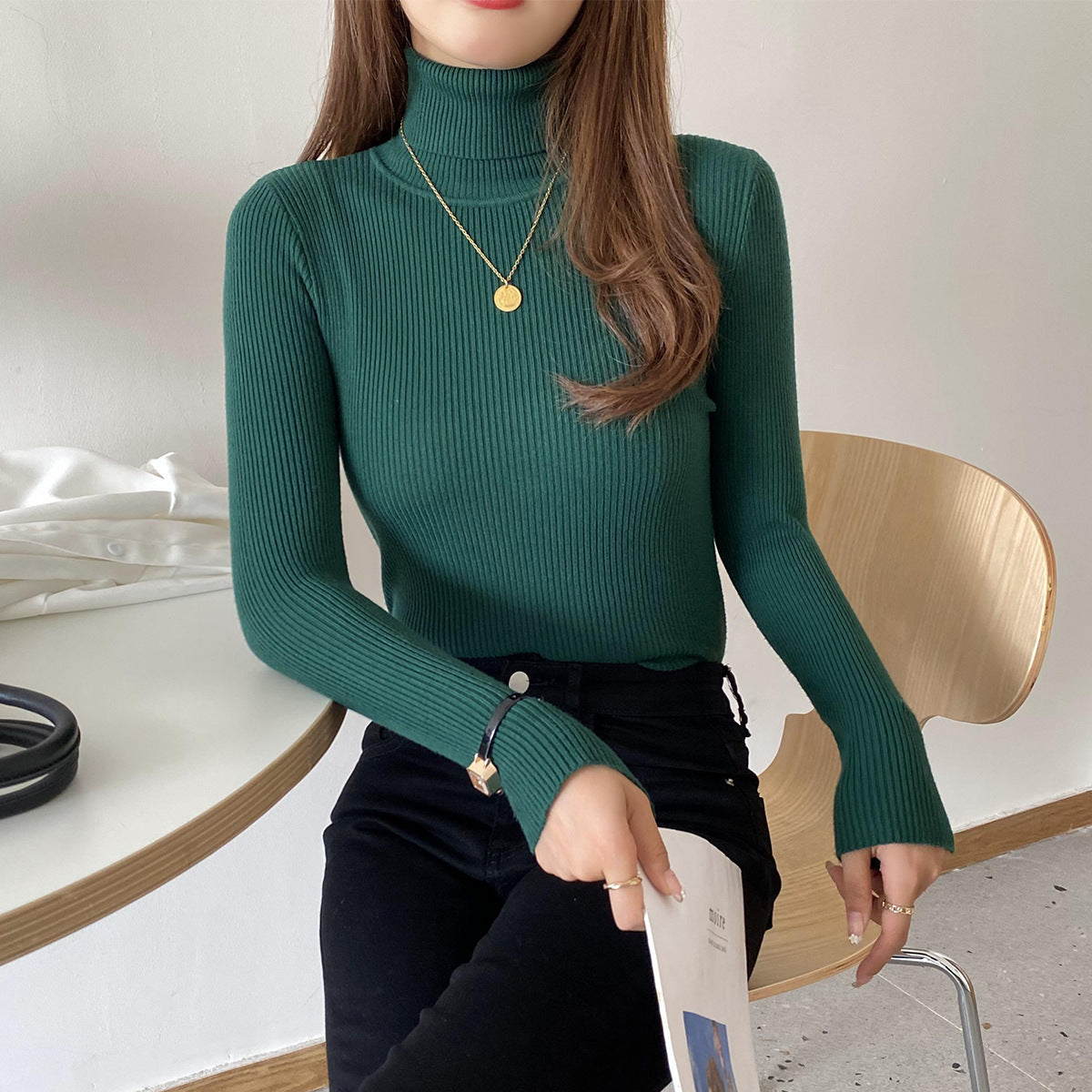 Basic All-matching Thickened Sweater Turtleneck