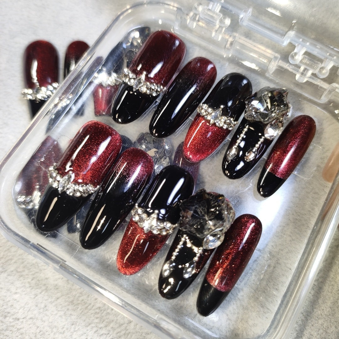 Handmade Wear Armor Ruby Gatling High Sense Nail Tips