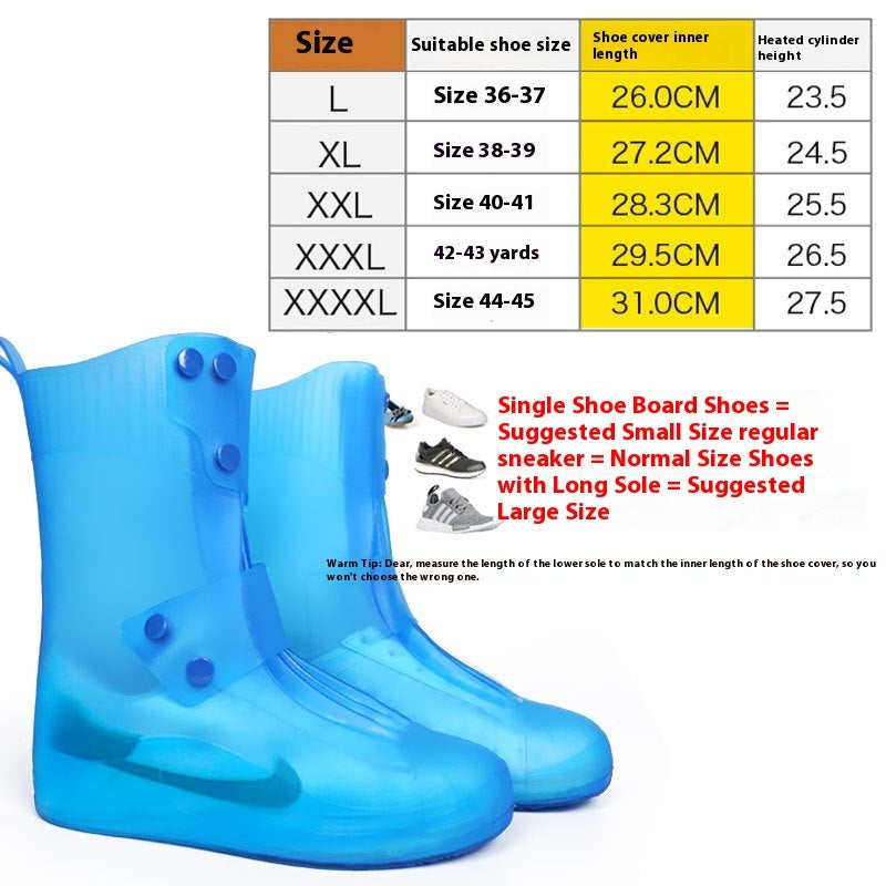 Shoe Cover Waterproof Non-slip Thickening Wear-resistant Sole Silicone Shoe Cover