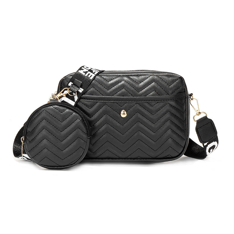 Wave Pattern Ribbon Cross Body Camera Bag