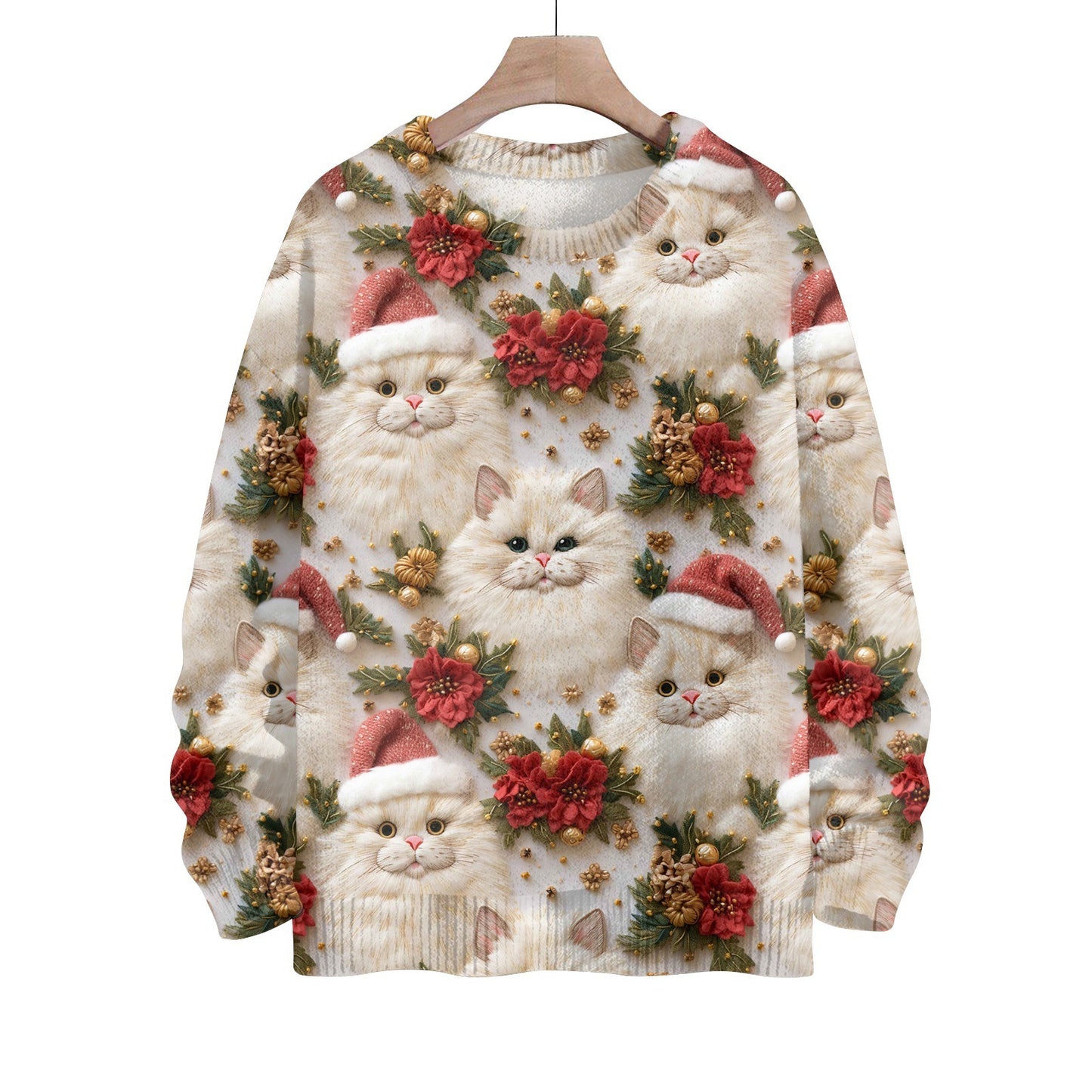 Thick Needle Sweater 3D Digital Printing Women's Christmas Top