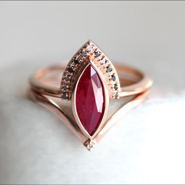 European And American Simple Natural Diamond Ruby