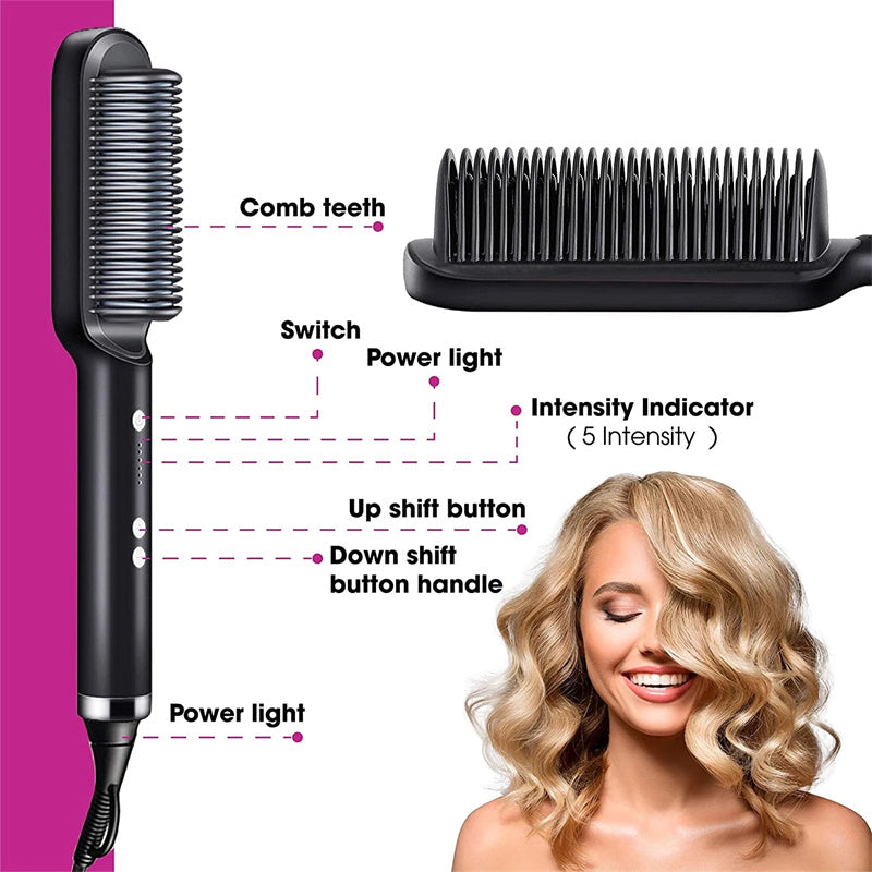 Bago 2 In 1 Hair Straightener Hot Comb Negative Ion Curling Tong Dual-purpose Electric Hair Brush