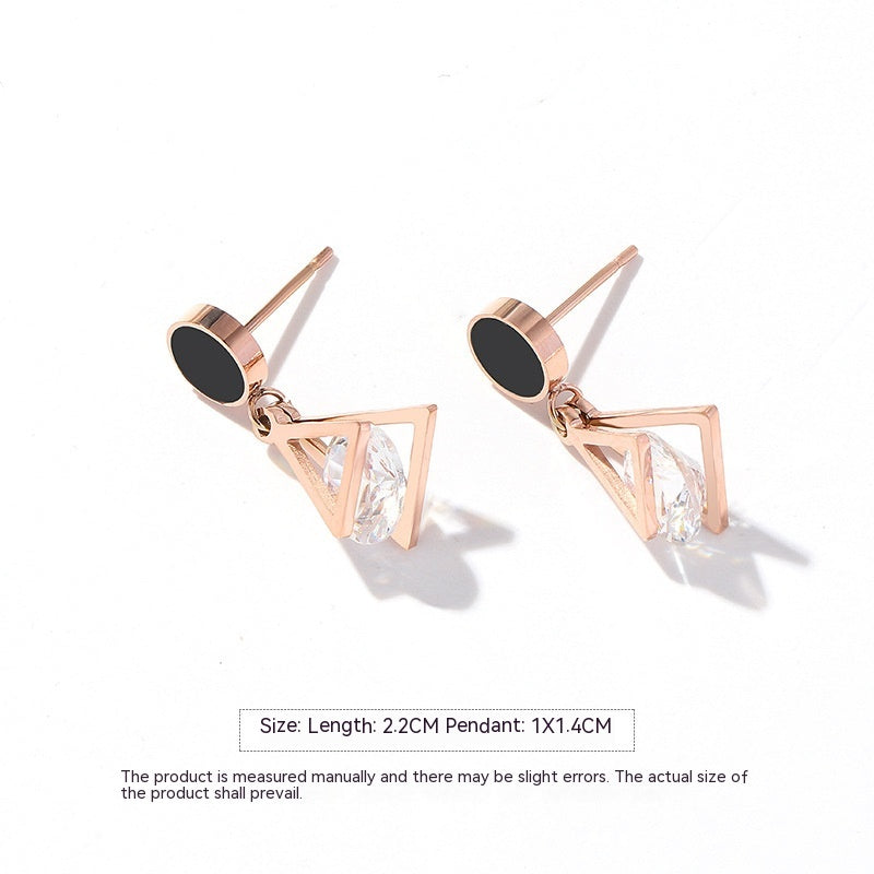 Colorless Titanium Steel Earrings With Feminine Temperament