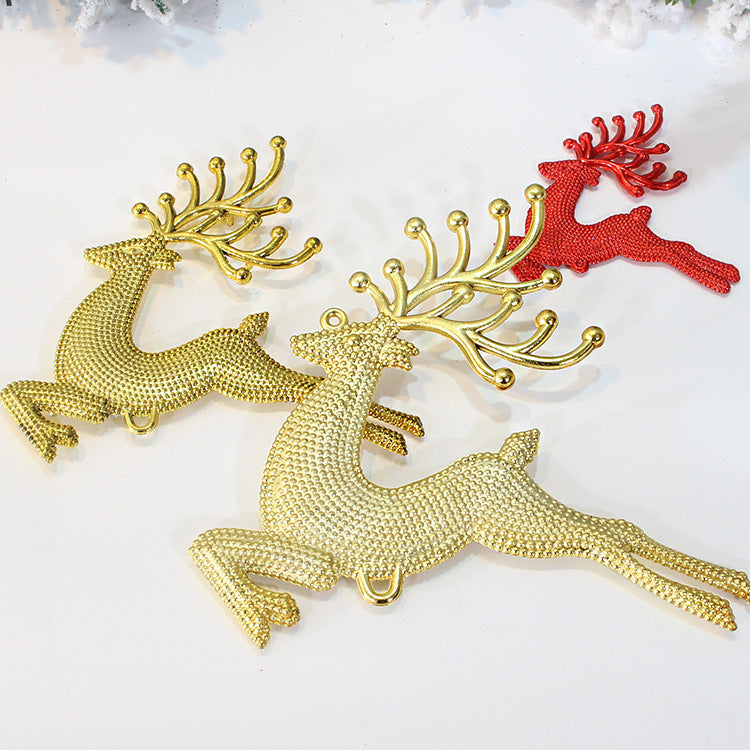 Christmas Decorations 681013cm Electroplated Hemp Dot Christmas Elk Christmas Tree Pendant Gold And Silver Red R'deer