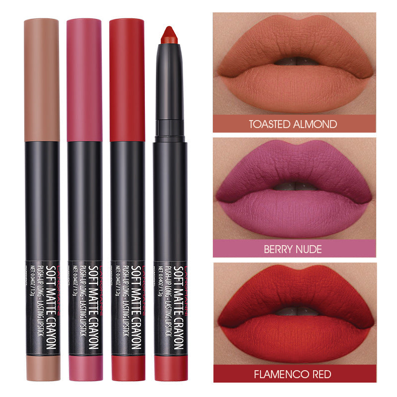 Langmanni Maquillaje Lápiz Labial Juego De Seis Lápices Labiales Mate Juego De Brillo De Labios