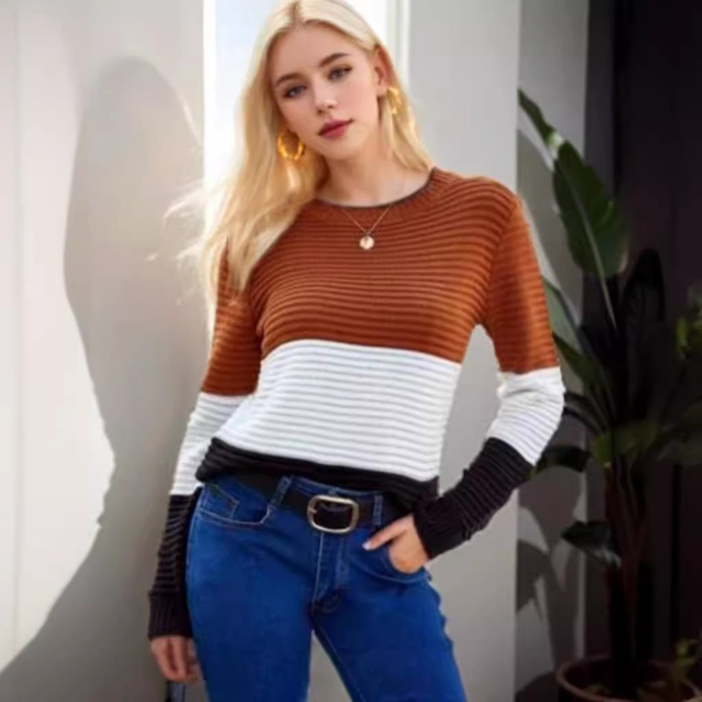 Women's Knitwear Top Elegance Retro Slim-fit Figure Flattering Sweater