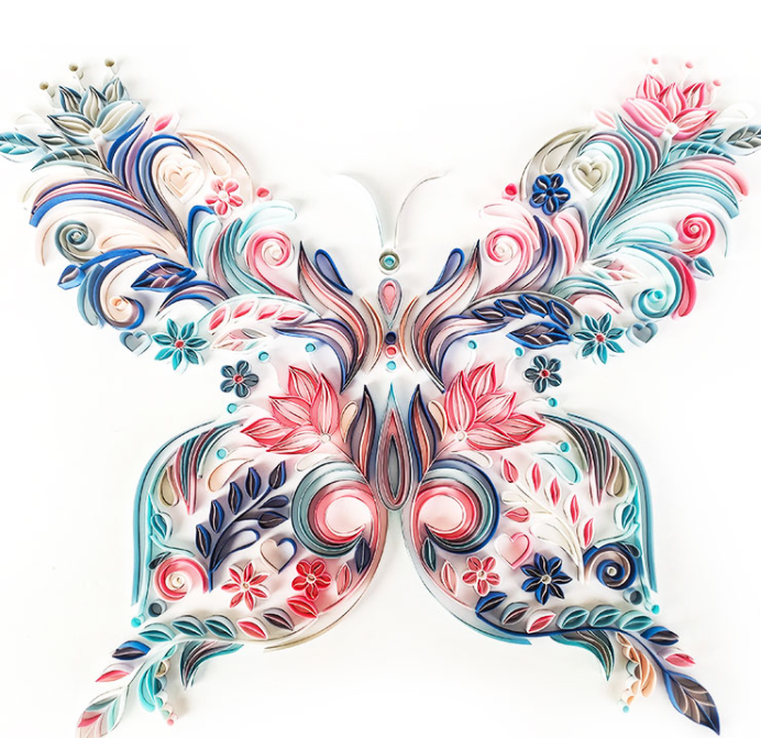 Ranura para paquete de material de ilustración de quilling de mariposa de 20 pulgadas