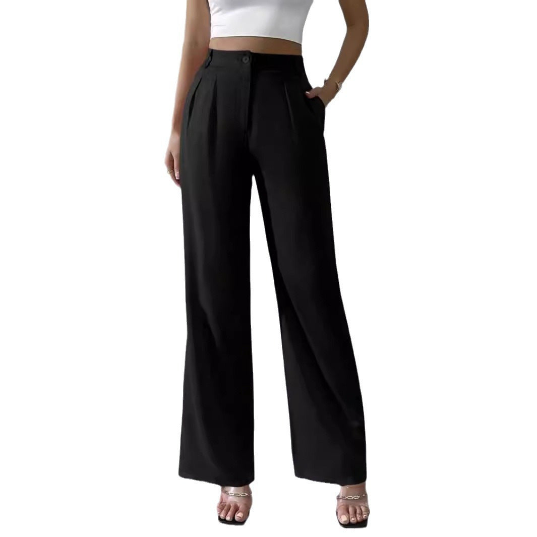 Women's Fashionable Elegant Solid Color Suit Pants