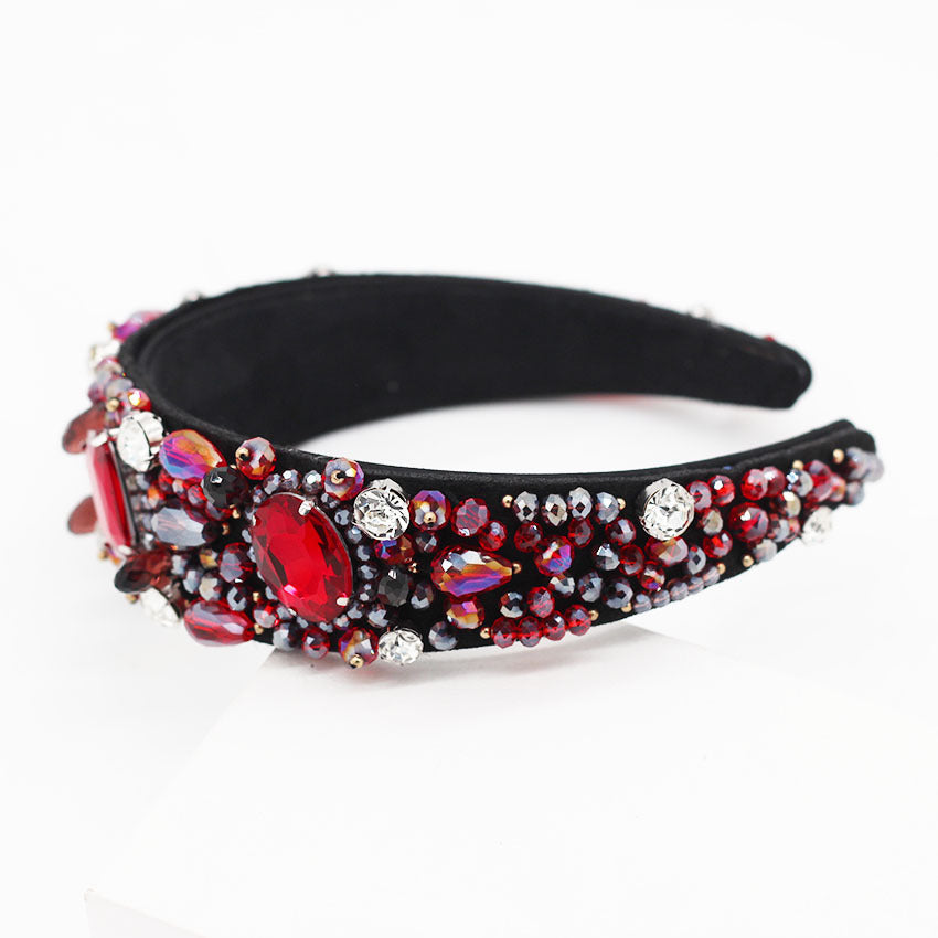 Hairband Fashionable Temperament Luxurious Full Diamond Ruby Red