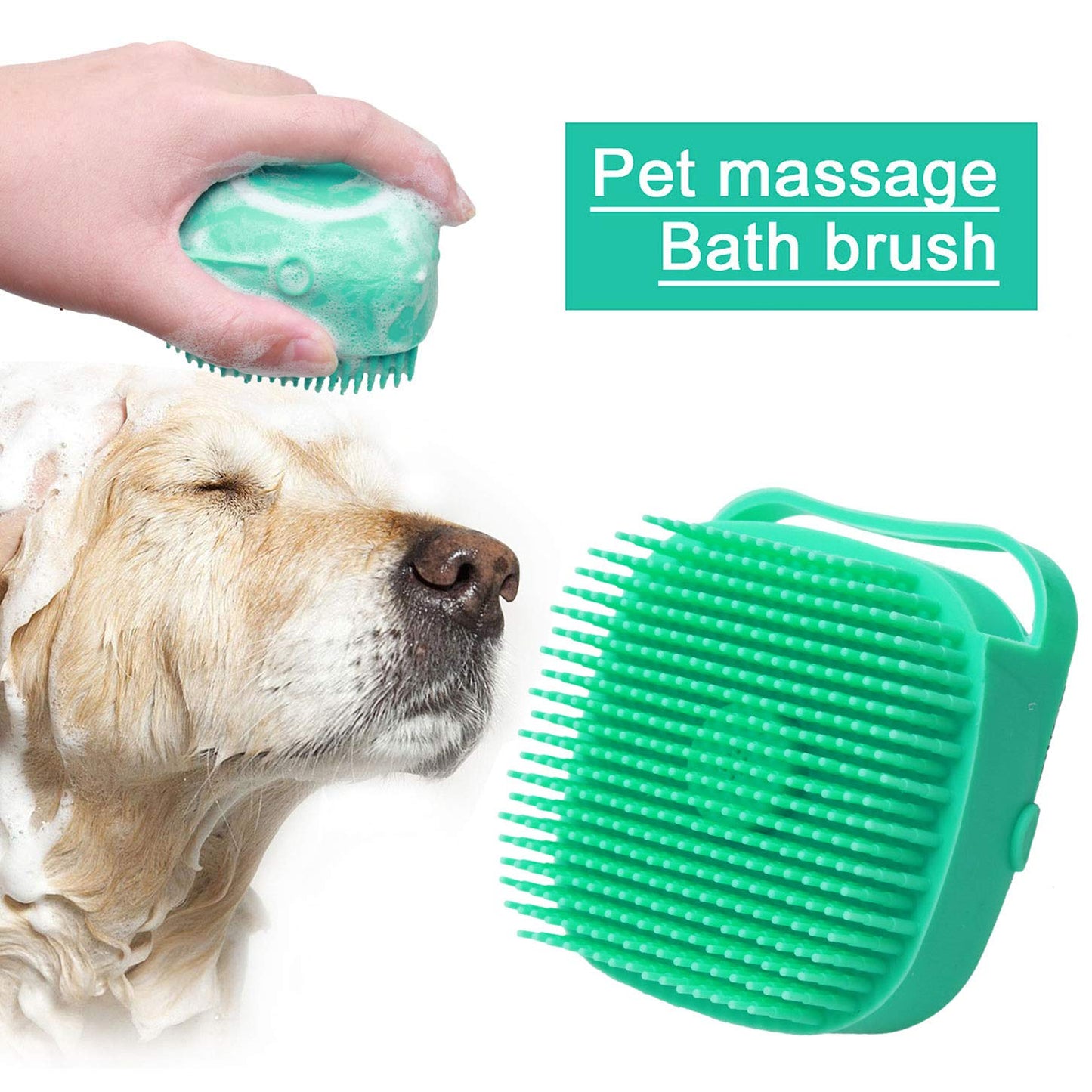 Pet Dog Shampoo Massager Brush Cat Massage Comb Grooming Scrubber Shower Brush Para sa Pagligo ng Maikling Buhok Soft Silicone Brushes