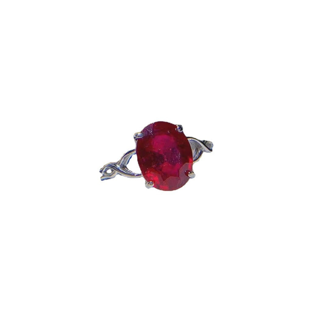 Women's Fashion Oval Ruby Ring