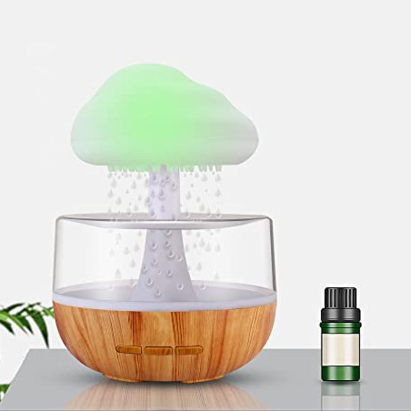 2-in-1 Desk Humidifier Rain Cloud Aromatherapy Essential Oil Zen Diffuser at Raining Cloud Night Light Mushroom Lamp