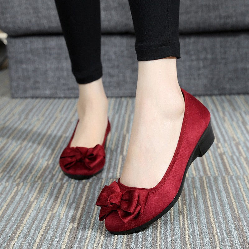 Women's Soft Soled Butterfly Bow Wedge Cloth Shoes