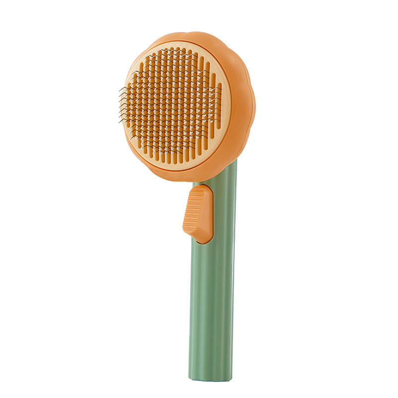 Bagong Pet Cat Brush Hot Selling Hand-held Steel Wire Self-cleaning Comb Looper Para sa Pagtanggal ng Buhok