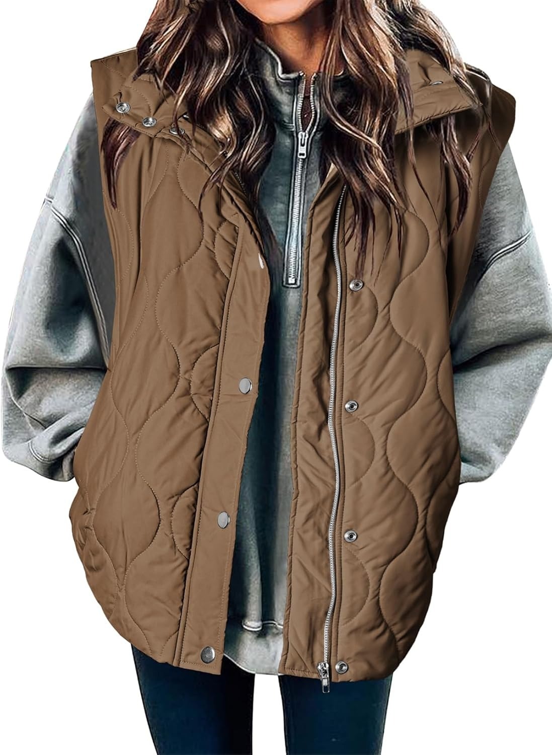 Zipper Thermal Vest Cotton-padded Coat