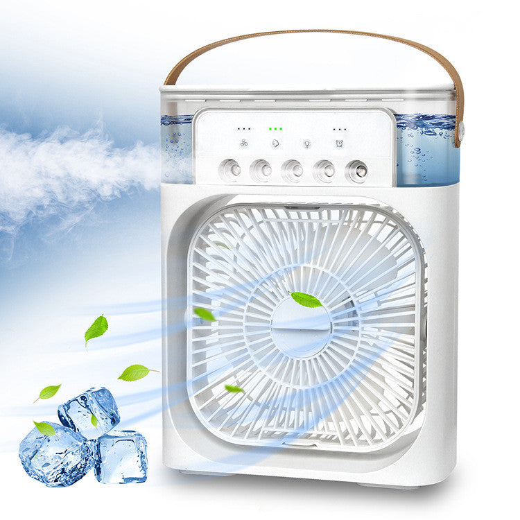 Humidificador de aire 3 en 1, ventilador USB de refrigeración, luz LED nocturna, ventilador de humidificación con niebla de agua, ventilador eléctrico con pulverizador