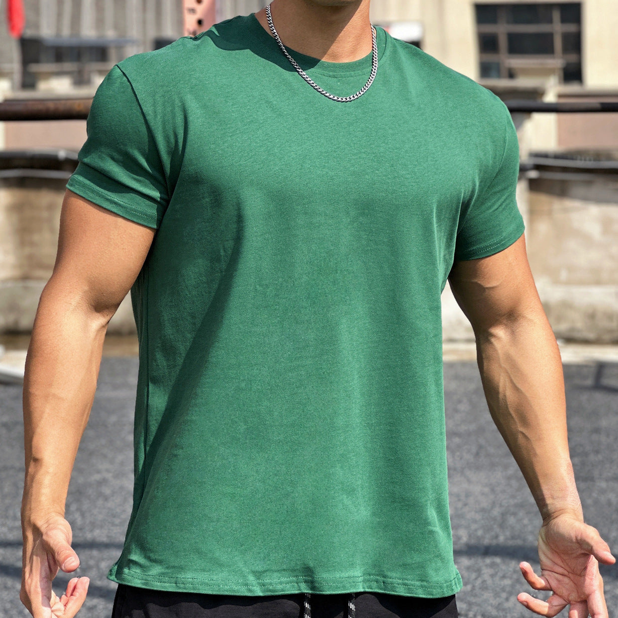 Muscle Sports Loose Cotton Fitness Short Sleeve Men