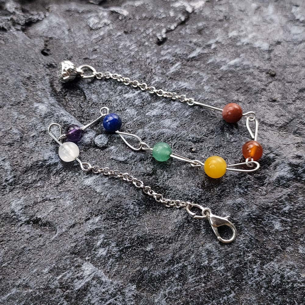 Natural Stone Religious Cross Pendant Bracelet