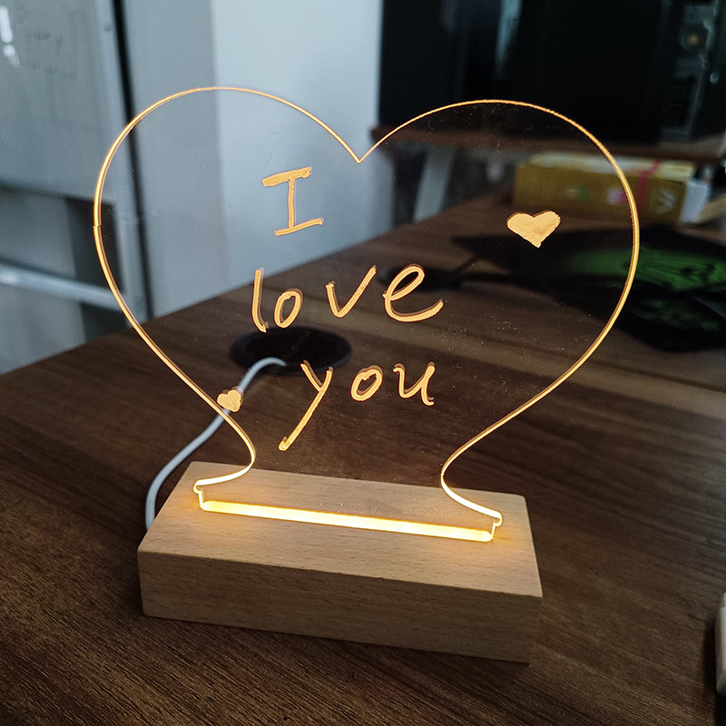 Creative Note Board Creative Led Night Light USB Message Board Holiday Light With Pen Regalo Para sa Mga Bata Dekorasyon ng Girlfriend Night Lamp