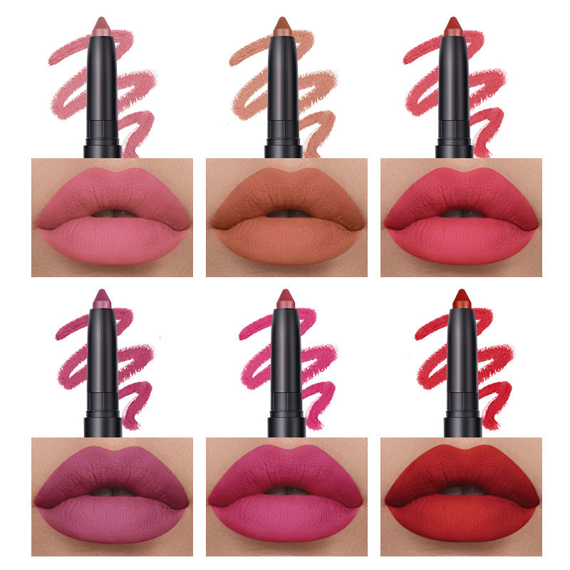 Langmanni Maquillaje Lápiz Labial Juego De Seis Lápices Labiales Mate Juego De Brillo De Labios