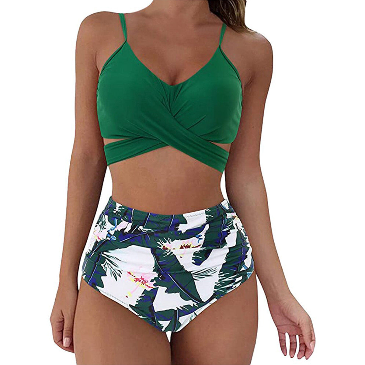 Conjunto de bikini con estampado sólido sexy para mujer Traje de baño push up