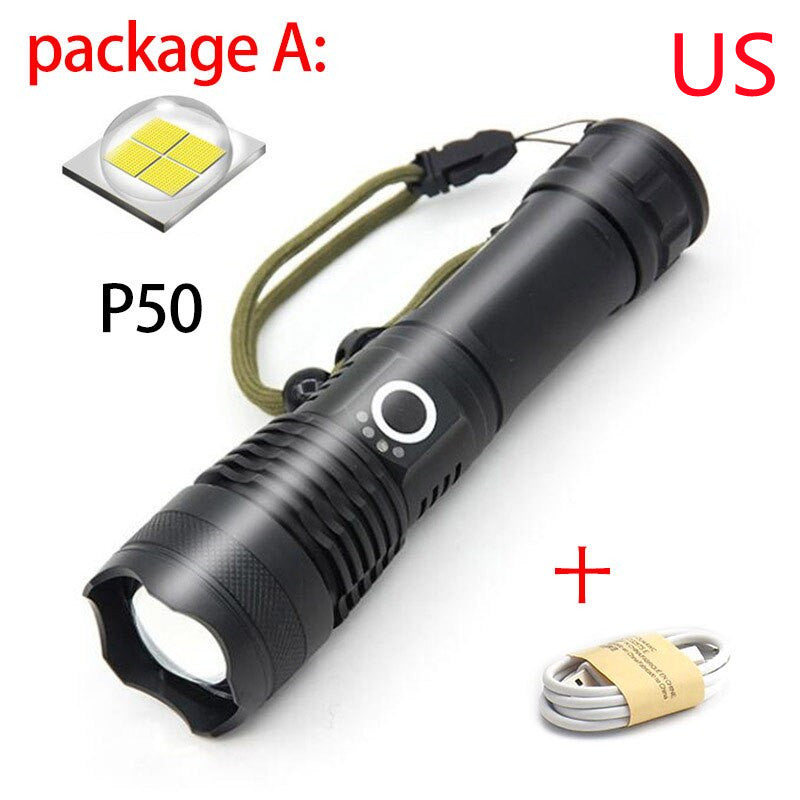 USB Charging Zoom P50 Flashlight