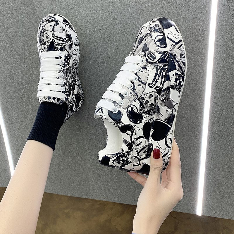 Zapatos casuales con plataforma de moda para mujer Zapatillas pintadas