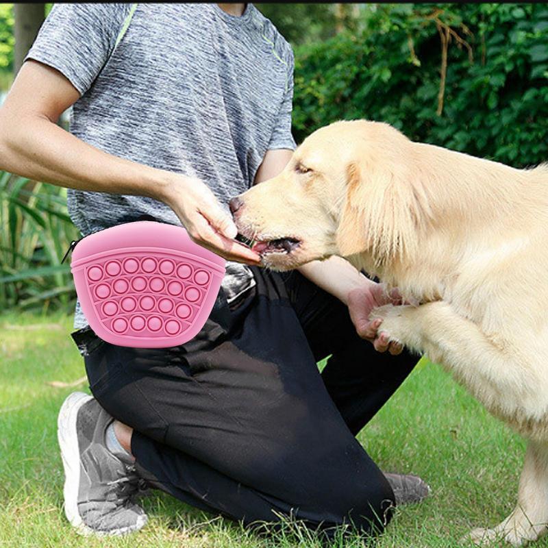 Bag Silicone Feed Dogs Treat Pouch Pet Training Bag Bundle Pocket Waist Pack Pet Portable Dog Training Waist Bag Treat Snack Bait Dogs Soft Washable Outdoor Feed Storage Pouch Food Reward Silica Bags