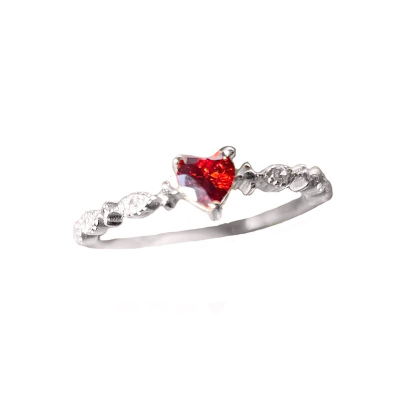 Fashion Love Ruby Rhinestone Zircon Ring