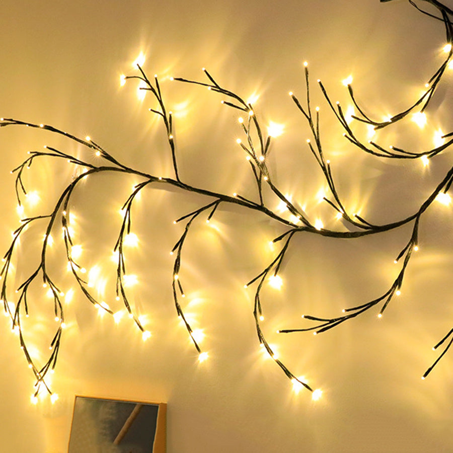 Vides con luces guirnalda de Navidad luz Flexible DIY rama de vid de sauce luz LED para pared de habitación decoración del banquete de boda