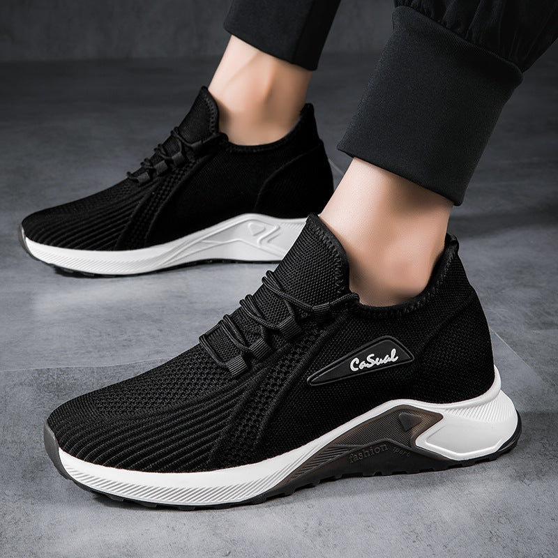 Men's Height Increasing Insole Flying Woven Shoes