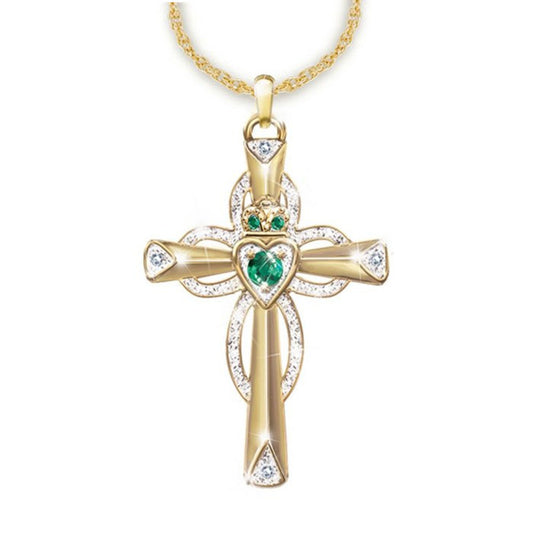 Emerald Cross European And American Religious Style Jewelry