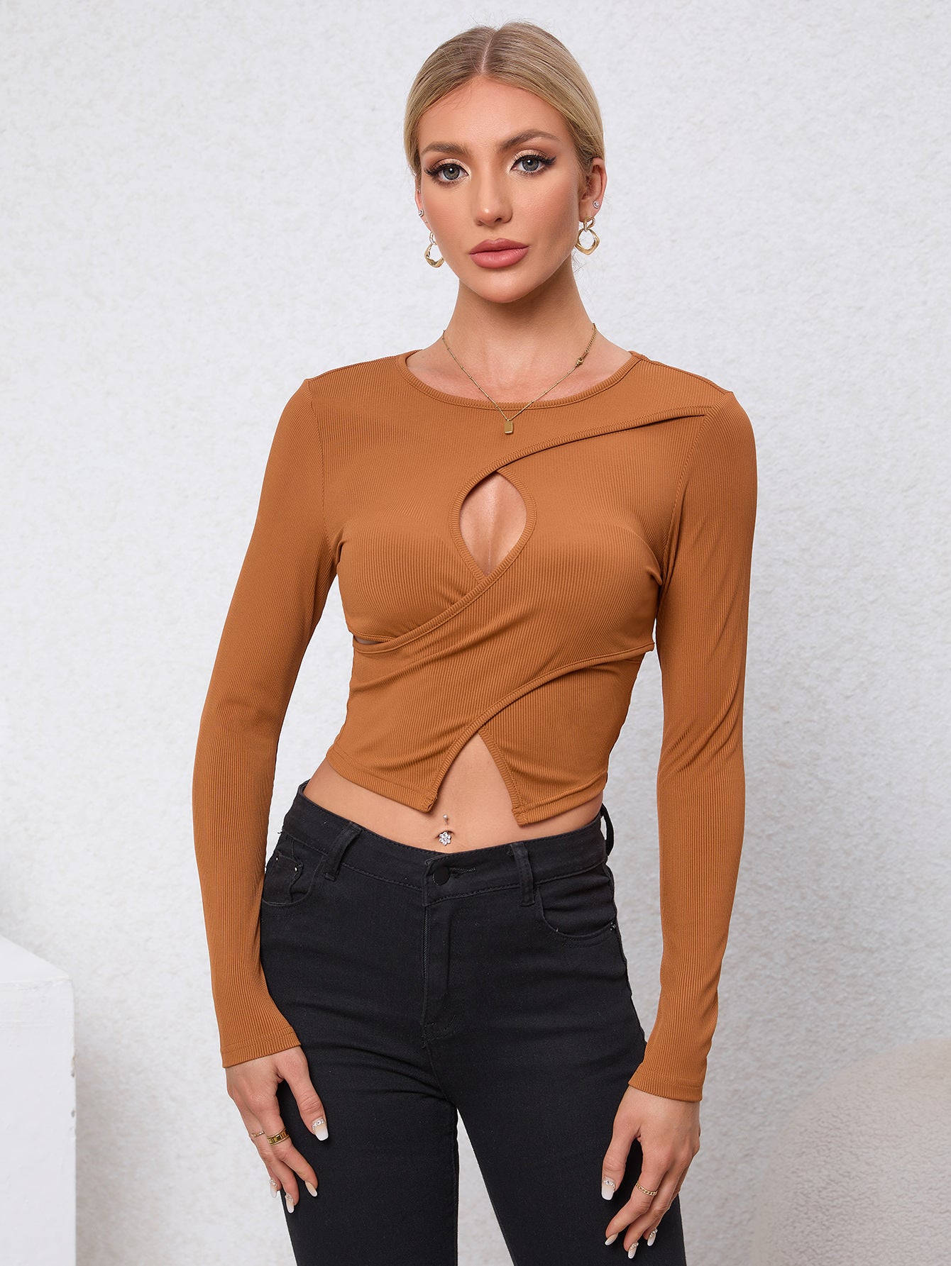 Women's Slim-fit Short Sexy Hollow-out Top