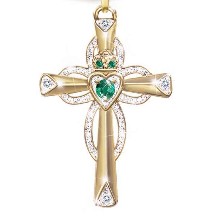 Emerald Cross European And American Religious Style Jewelry