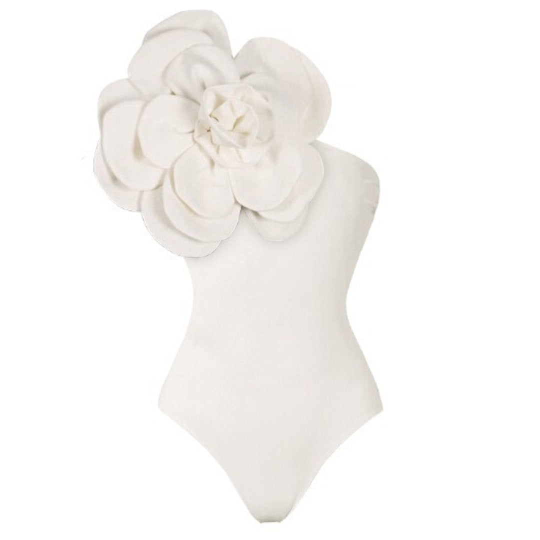 Women's Big Flower High Quality One-piece Swimsuit All-matching Women