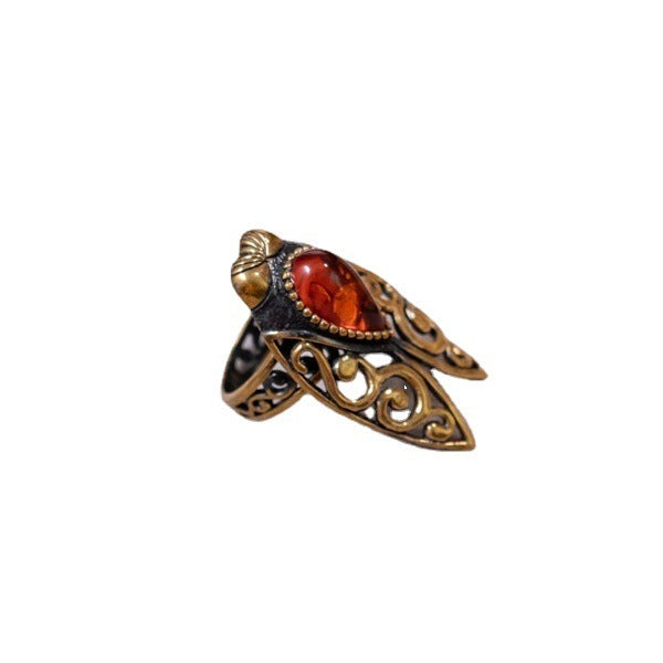 Vintage Electroplated Animal Ruby Ring