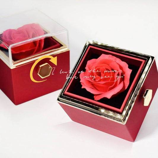 Rotating Soap Flower Rose Gift Box Creative Rotating Rose Jewelry Packaging Box Regalo ng Araw ng mga Puso Para sa mga Babae