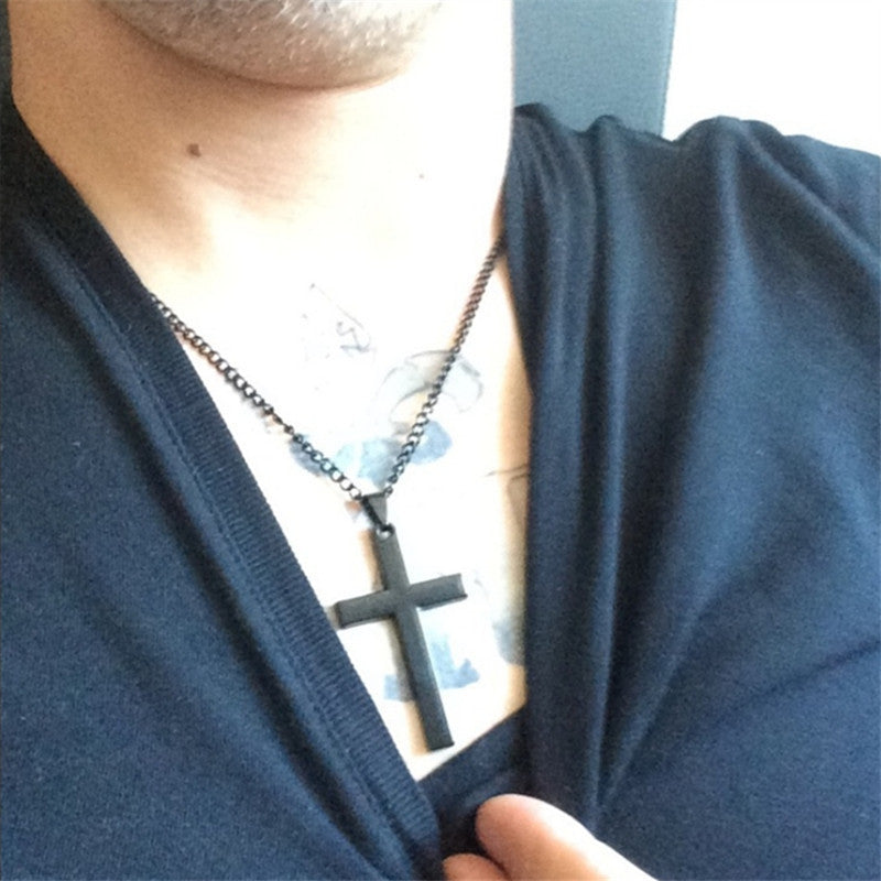 Religious Ornament European And American Personalized Cross Pendant Men's Necklace Women Necklace