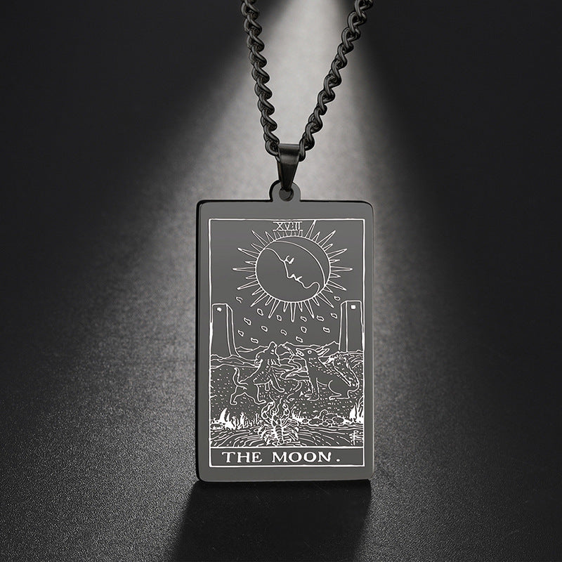 Apollo Tarot Stainless Steel Real Gold Plating Pendant Religious Ornament Christmas Gift Men's Sweater Necklace