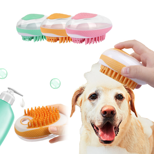 Dog Cat Bath Brush 2-in-1 Pet SPA Massage Comb Soft Silicone Pets Shower Hair Grooming Cmob Dog Cleaning Tool Mga Produkto ng Alagang Hayop