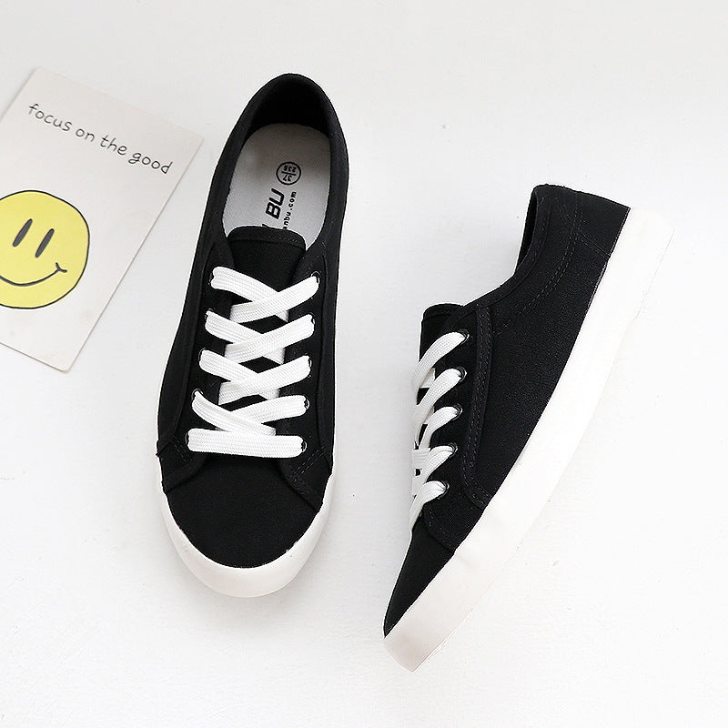 Women's Korean-style Canvas Simple Breathable Low-top White Shoes