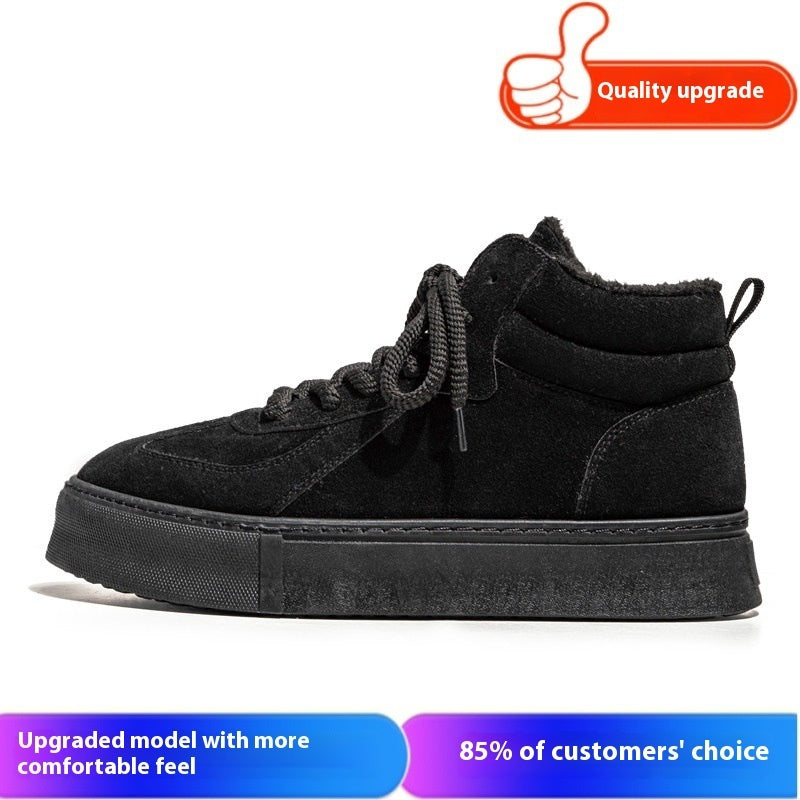 High-top Men's Shoes Winter Velvet Warm Cotton Shoes All-matching