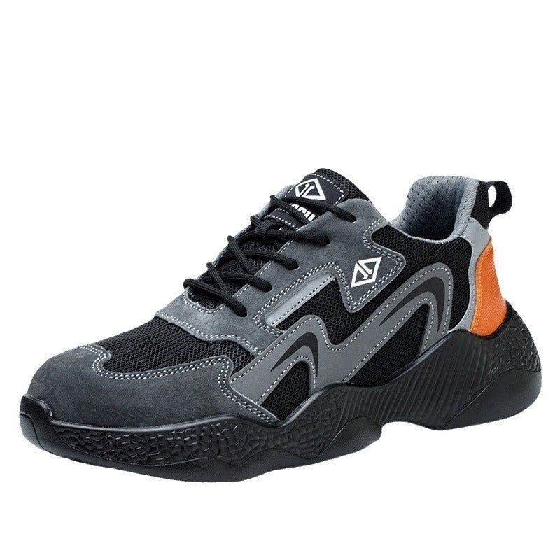 Men's Anti-smashing And Anti-penetration Steel Toe Cap Lightweight And Wear-resistant Work Shoes