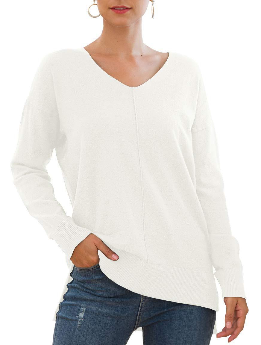 V-neck Batwing Sleeve Knitted Sweater