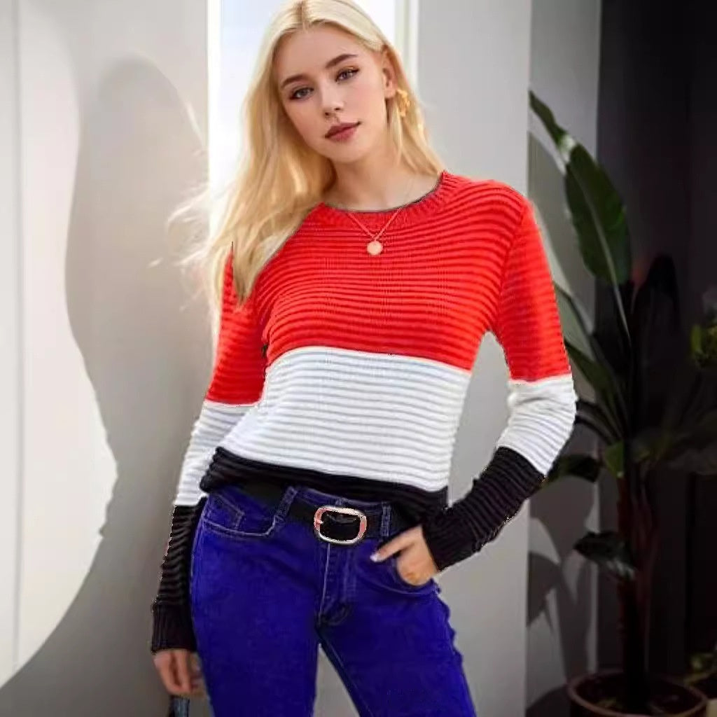 Women's Knitwear Top Elegance Retro Slim-fit Figure Flattering Sweater