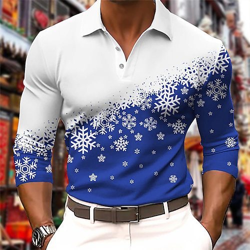 Trendy Slim-fit Contrast Colors Long-sleeved Polo Shirt