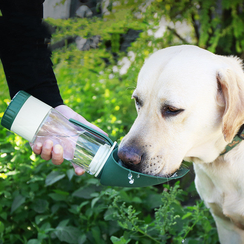 Botella de agua multifunción 2 en 1 para perros y mascotas, tazón de comida portátil plegable de silicona para cachorros, dispensador de bebidas, suministros para Labrador de viaje, productos para mascotas