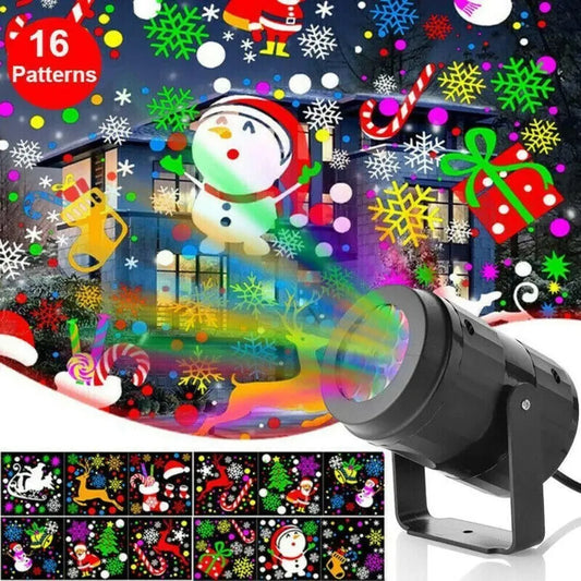 Mga Christmas Party Lights Snowflake Projector Light Led Stage Light Umiikot na Pattern ng Pasko Panlabas na Holiday Lighting Garden Christmas Decor