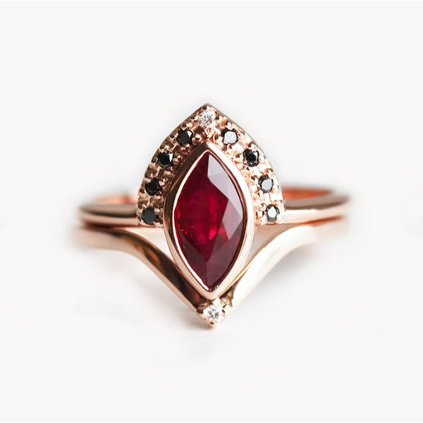 European And American Simple Natural Diamond Ruby